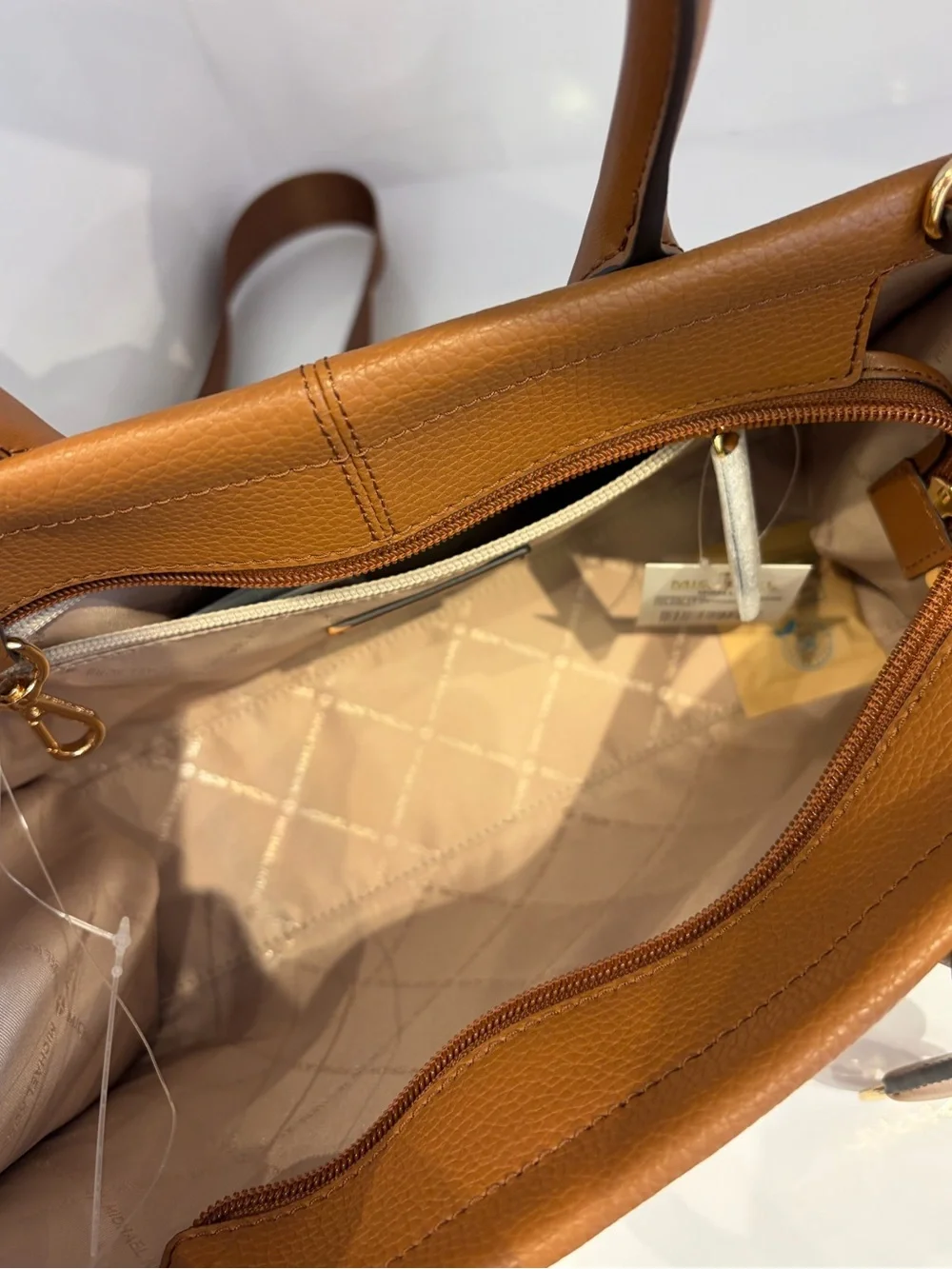 Michael Kors Leather Medium Mirella Satchel Tote Bag Luggage